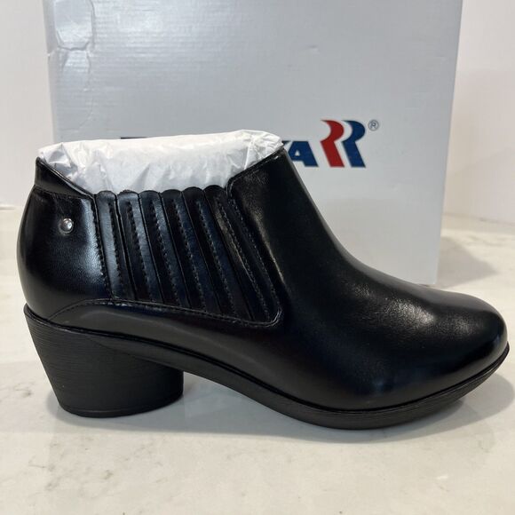 ROMIKA NEW Daisy Black Leather Slip On Booties Shoes Heeled Boho Eu 37 US 6-6.5 - Picture 3 of 13